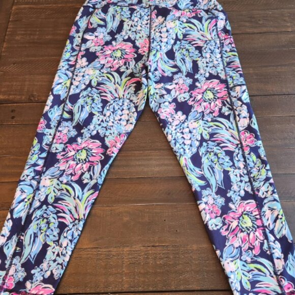 Lilly Pulitzer High Tide Navy Pineapple Paradise High Rise Weekender Leggings XL - Picture 2 of 6
